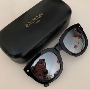 Balmain mirror sunglass black & silver